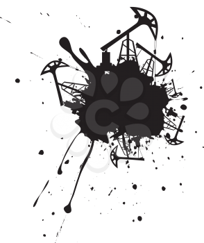 Oil industry grunge design with black splatter.