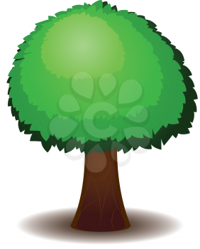 Abstract tree with stylized green leaves illustration.