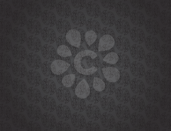 Illustration of abstract ornate dark gray background.