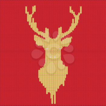 Sweater design pattern with decorative abstract deer.