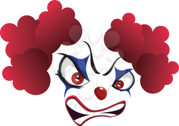 Cartoon creepy evil clown face for Halloween.