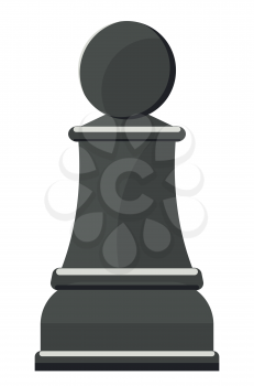Black single cartoon chess piece pawn illustration.