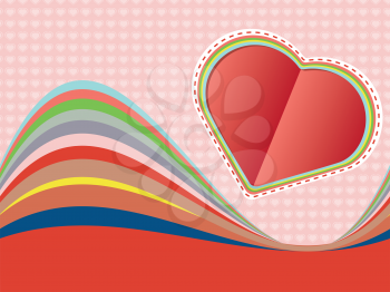 Abstract decorative paper heart illustration, Valentines Day background.