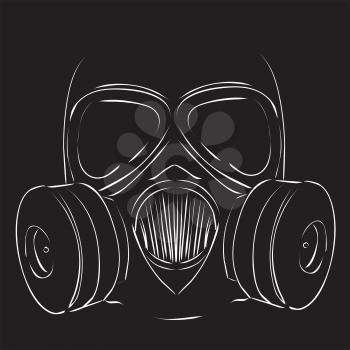 Cartoon simple gas mask, respirator protective design illustration.