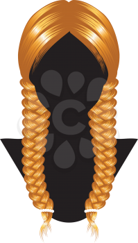 Fashion braided hairstyle, long blonde hair design.
