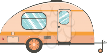 Cartoon camper trailer, travel mobile home design.