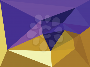 Stylized geometric background made of purple and golden polygons.
