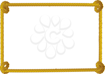Yellow rope frame, border on white background.