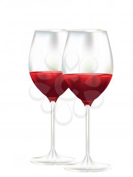 Tasty red wine in a glass design illustration.