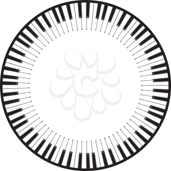 Illustration of abstract black and white piano keys background.