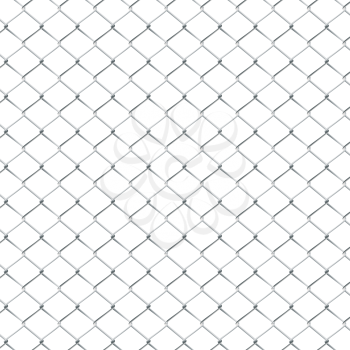 Fence made of metal wire mesh illustration on white background.