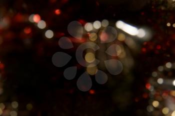 Abstract circular bokeh of red, yellow colors background.