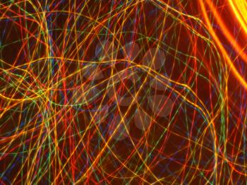 Abstract colorful light streaks background, Christmas night lights.