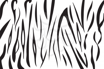 Abstract black tiger stripes, exotic animal fur design background.