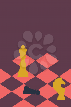 Abstract chess pieces design, sport themed illustration.