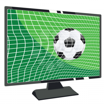 Soccer or Football match translation on TV screen illustration.