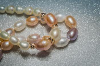 Beaded bracelet made of fresh water pearls.