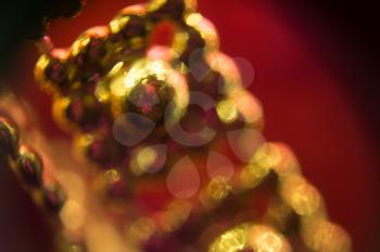Extremely close up of colorful Christmas decorations background.