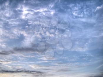 Natural sky background with white clouds, hdr image.