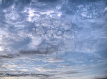 Natural sky background with white clouds, hdr image.