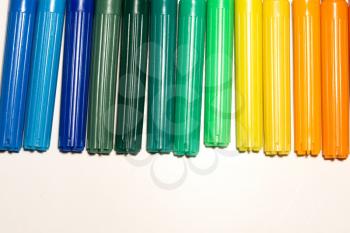 Multicolor felt tip pens macro as abstract background.