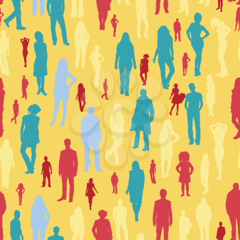 A large group of people seamless pattern