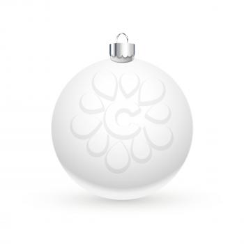 Mock up of Isolated blank realistic white christmas ball
