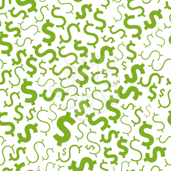 a lot of green money signs on white, seamless pattern