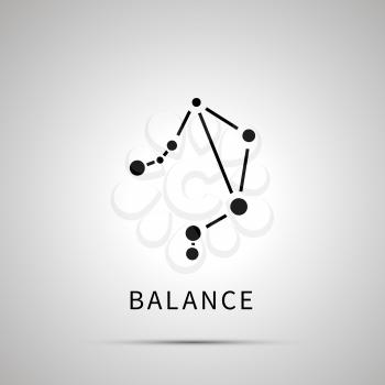 Balance constellation simple black icon with shadow