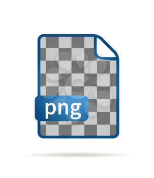 Bright blue file icon with PNG extension isolated on white