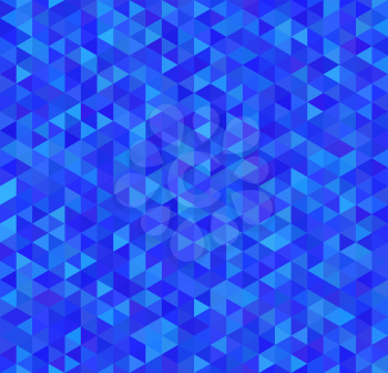 Bright blue triangles, abstract square seamless pattern