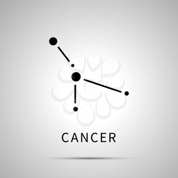 Cancer constellation simple black icon with shadow