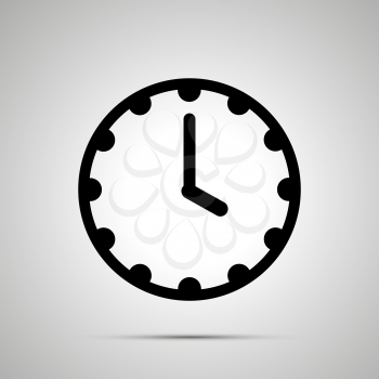 Clock face showing 4-00, simple black icon isolated on white