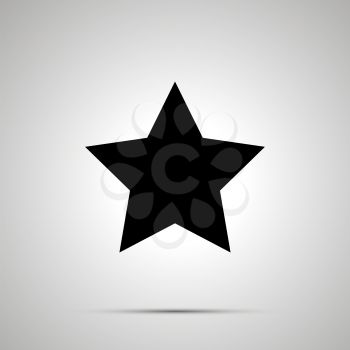 Cute star simple black icon with shadow