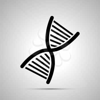 DNA silhouette, simple black icon with shadow