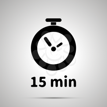 Fifteen minutes timer simple black icon