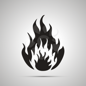 Fire simple black modern icon with shadow