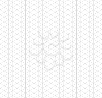 Gray isometric grid with vertical guideline on white, seamless pattern