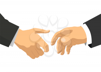Handshake flat illustration for business and finance concept on white