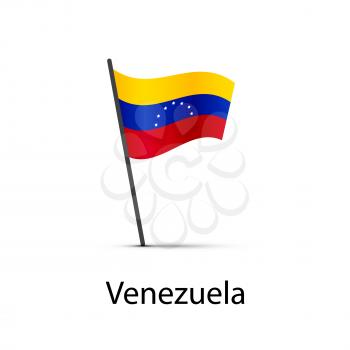 Venezuela flag on pole, infographic element isolated on white