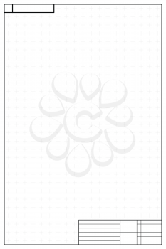 Vertical layout template in blueprint style with marks on white