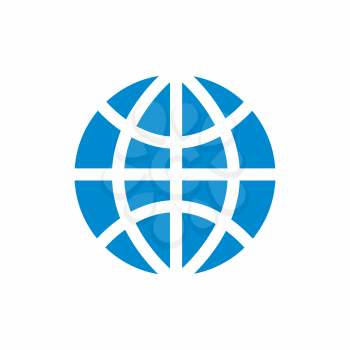 World globe simple blue icon isolated on white
