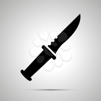 Knife silhouette, simple black icon with shadow