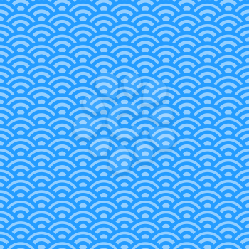 Light blue waves, japanese seamless pattern