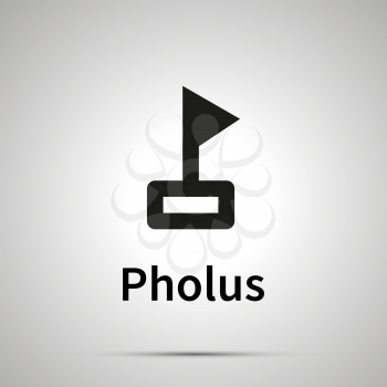 Pholus astronomical sign, simple black icon with shadow