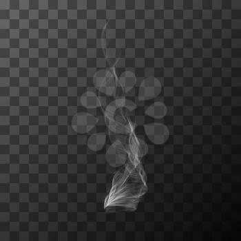 Realistic transparent white smoke vector object on black