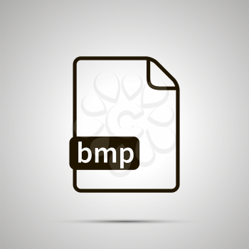 Simple black file icon with bmp extension on gray