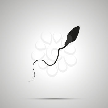 Spermatozoid simple black icon with shadow
