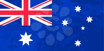 True proportions Australian flag with grunge texture