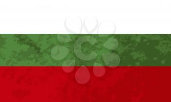 True proportions Bulgaria flag with grunge texture